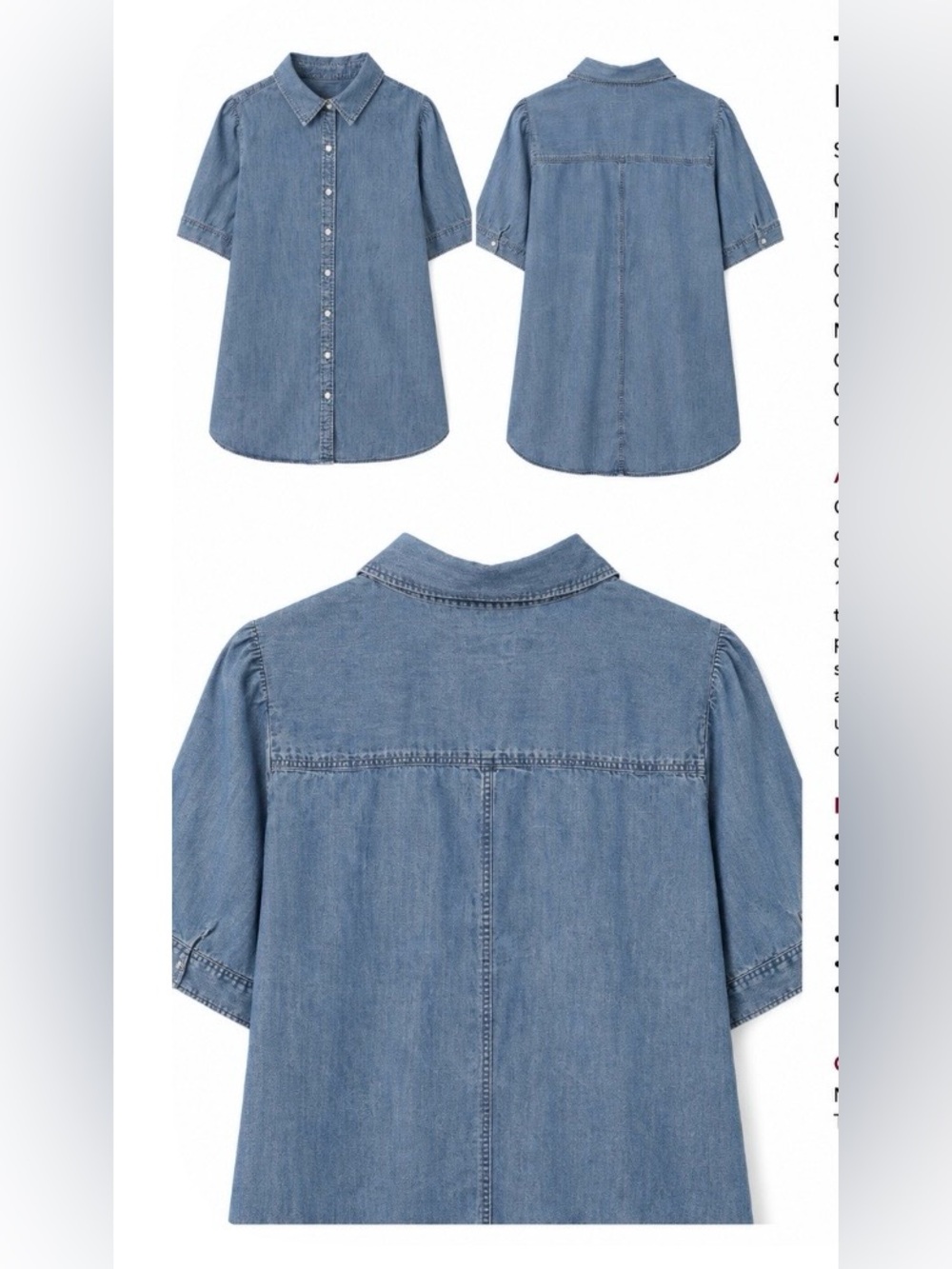 Talbots Plus Women’s S/S Chambray Button Up Blouse 2X
